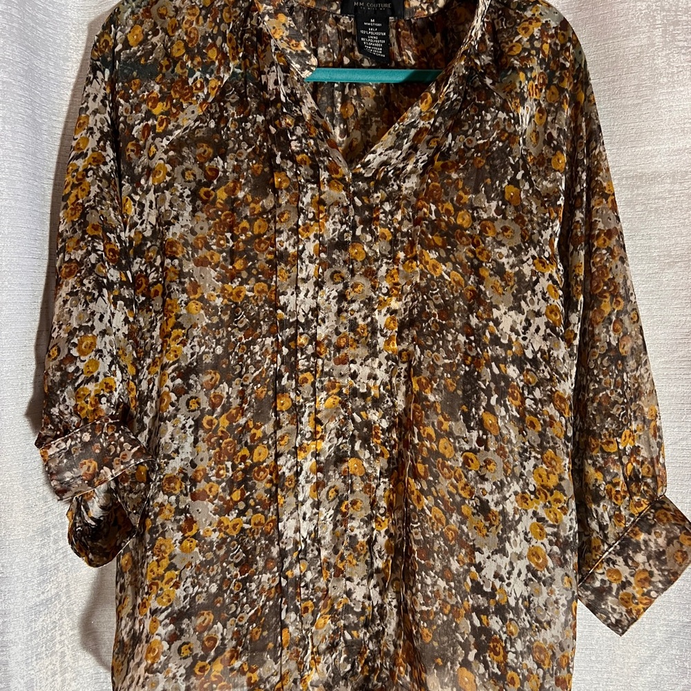 MM Couture Earthy Floral Blouse